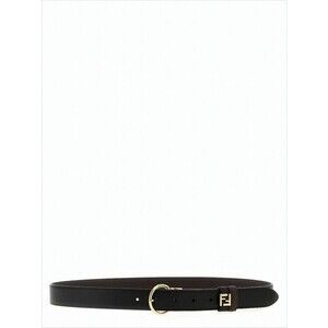 Fendi Reversible Calf Leather Belt With Polished Gold-Tone Buckle - NWT